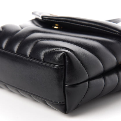 Saint Laurent Calfskin Y Quilted Monogram Toy Loulou Crossbody Bag Black 7 of 12