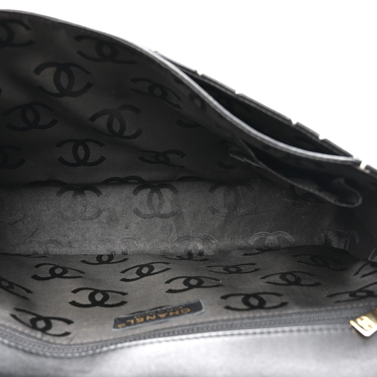 Chanel Calfskin Quilted Wild Stitch Large Top Handle Flap Black 5 of 14
