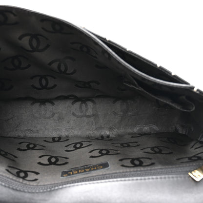 Chanel Calfskin Quilted Wild Stitch Large Top Handle Flap Black 5 of 14