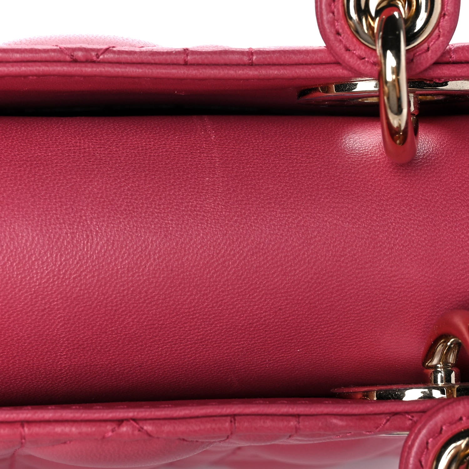 Christian Dior Lambskin Cannage Small Lady Dior Fraise 13 of 13