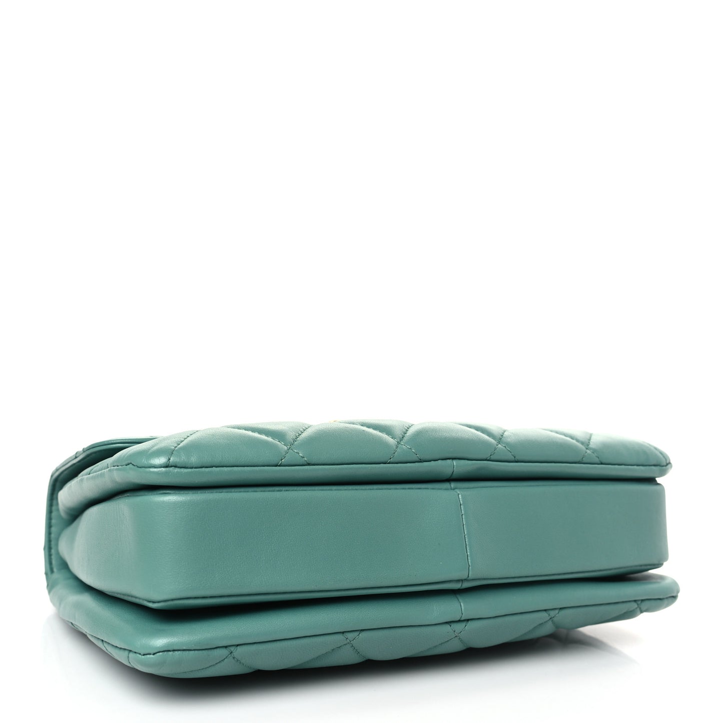 Lambskin Quilted Small Trendy CC Flap Dual Handle Bag Light Green