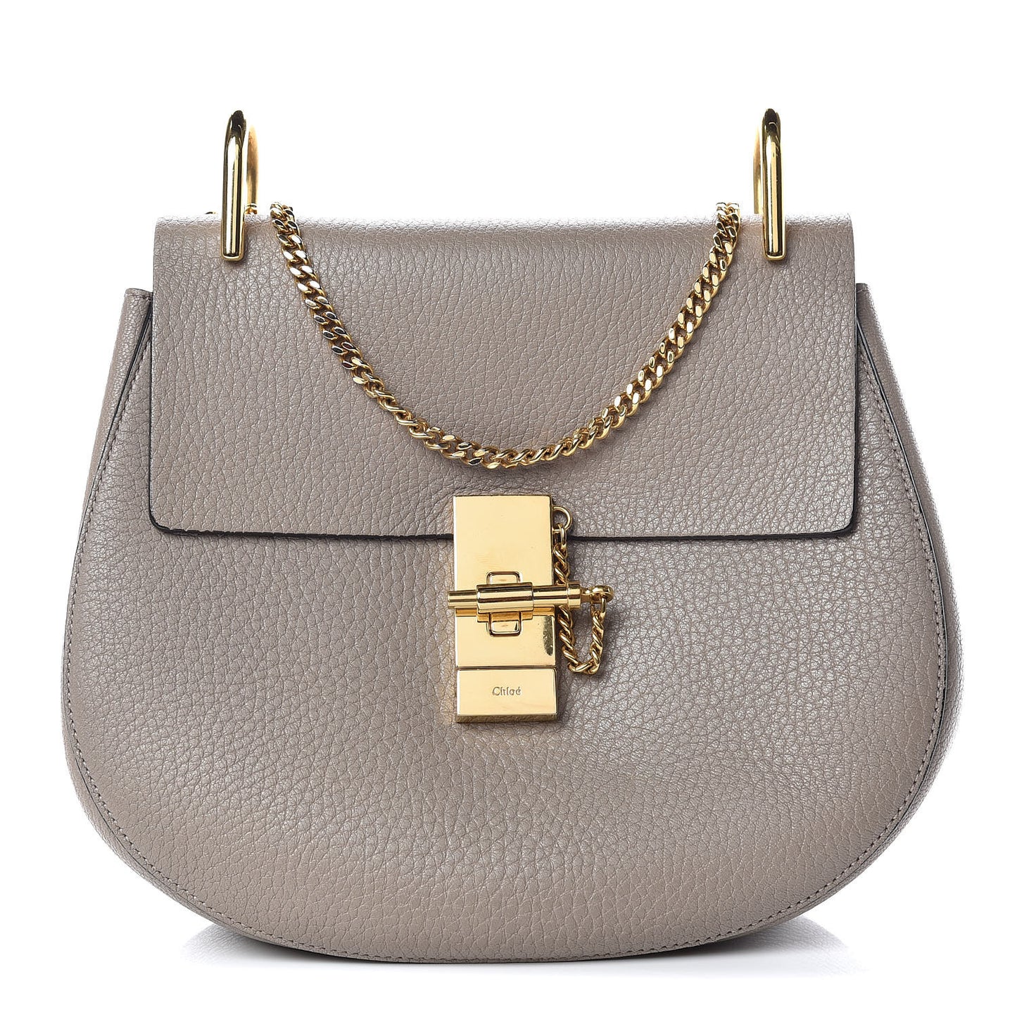 Grained Lambskin Drew Shoulder Bag Motty Grey
