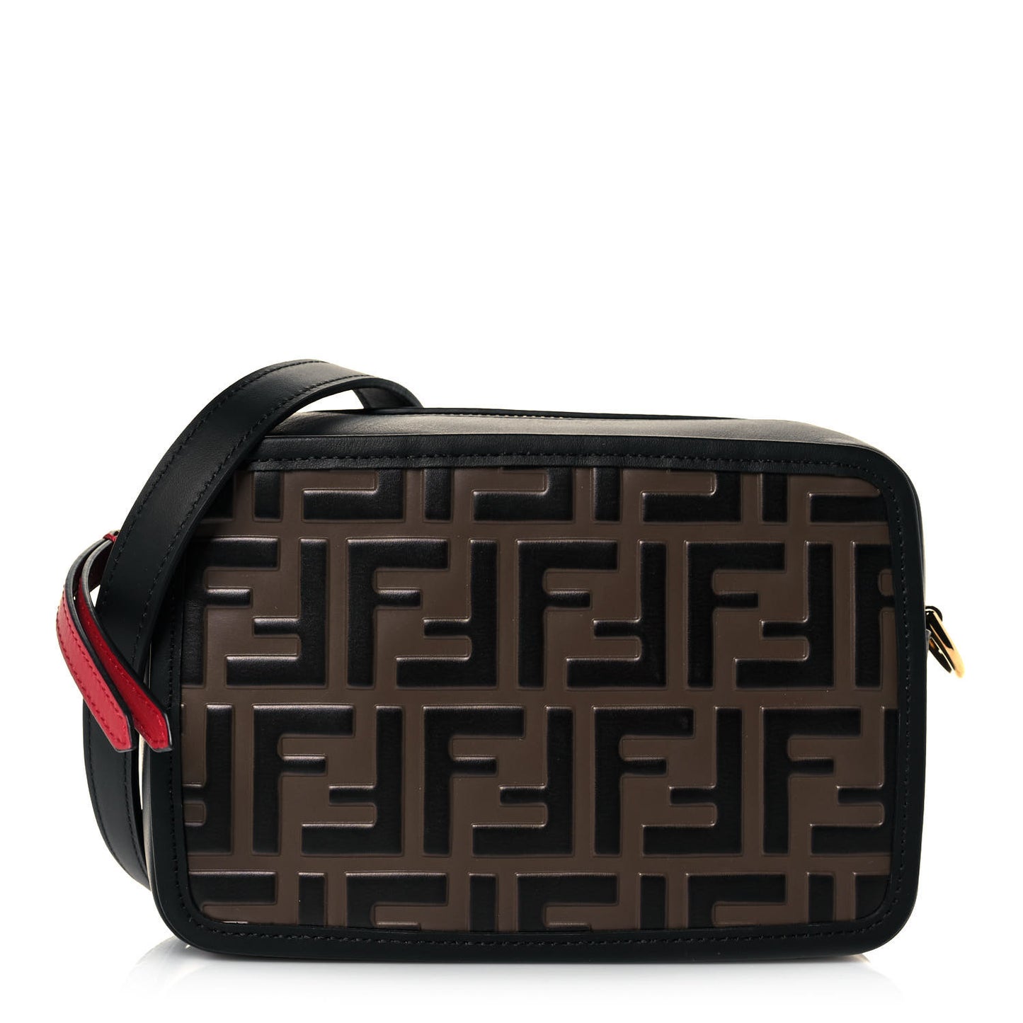 Vitello Century Bi-Color FF 1974 Embossed Mini Camera Case Maya Black