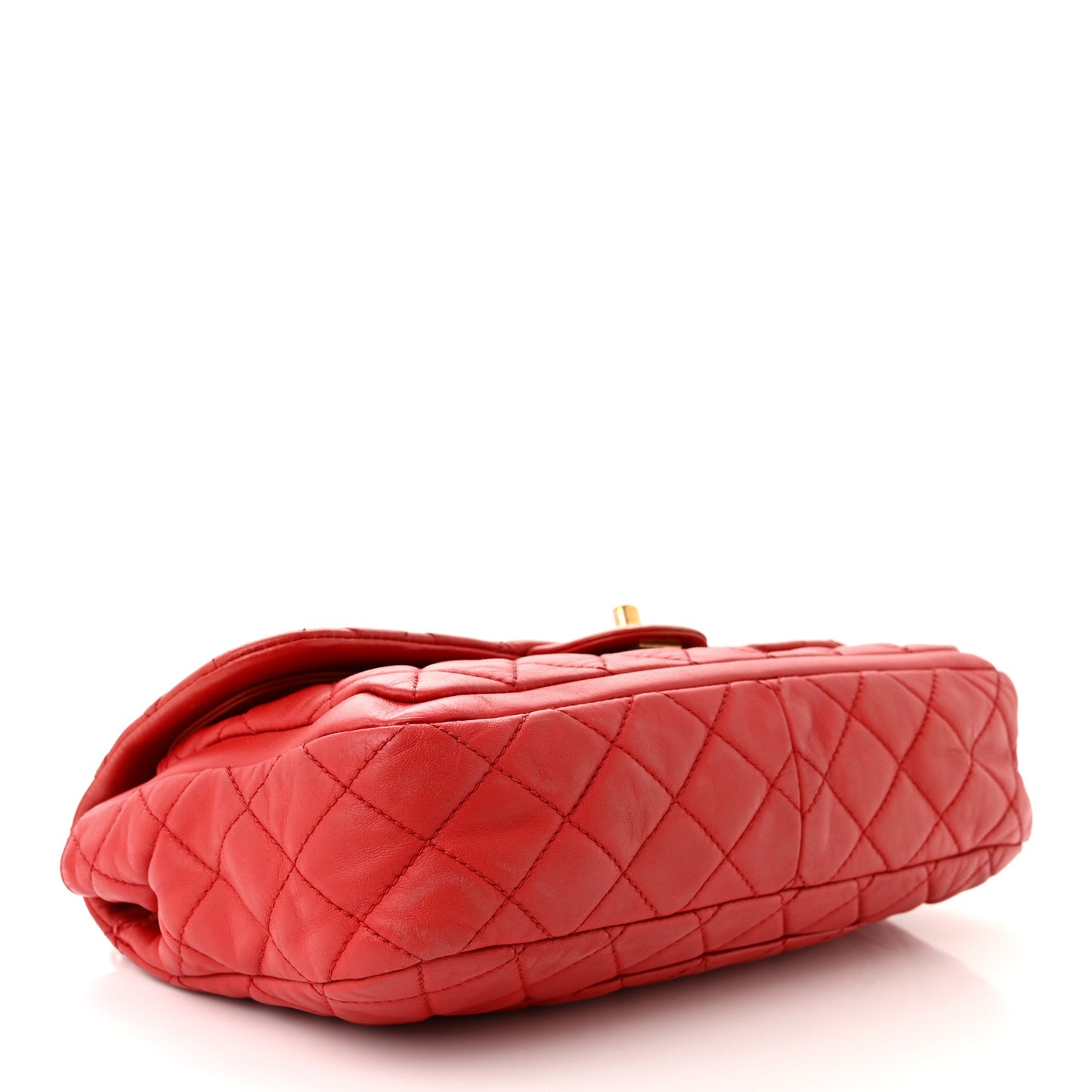 Lambskin Quilted Large Now and Forever Flap Red