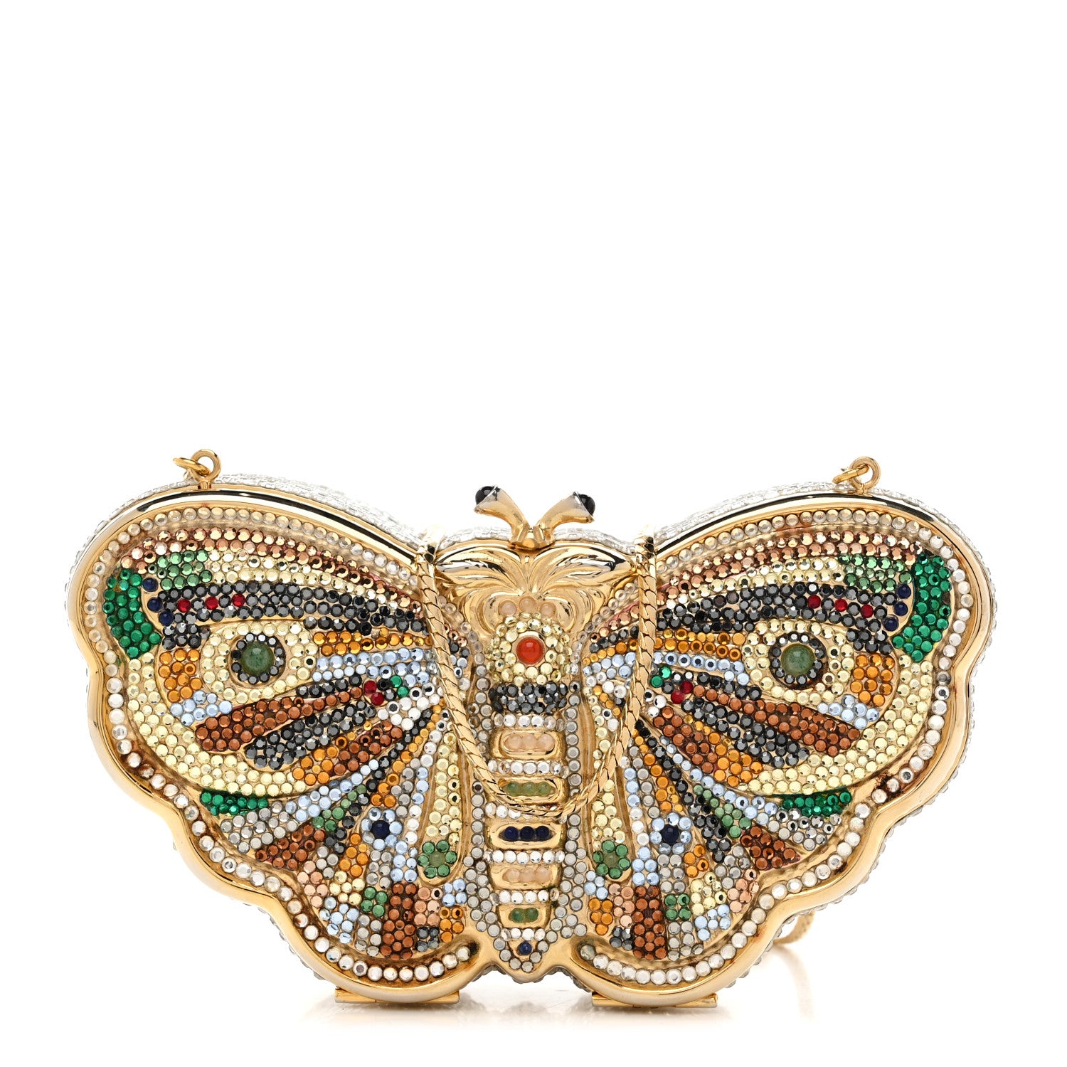 Judith Leiber Crystal Butterfly Celestrina Minaudiere Clutch Gold Multicolor 1 of 9