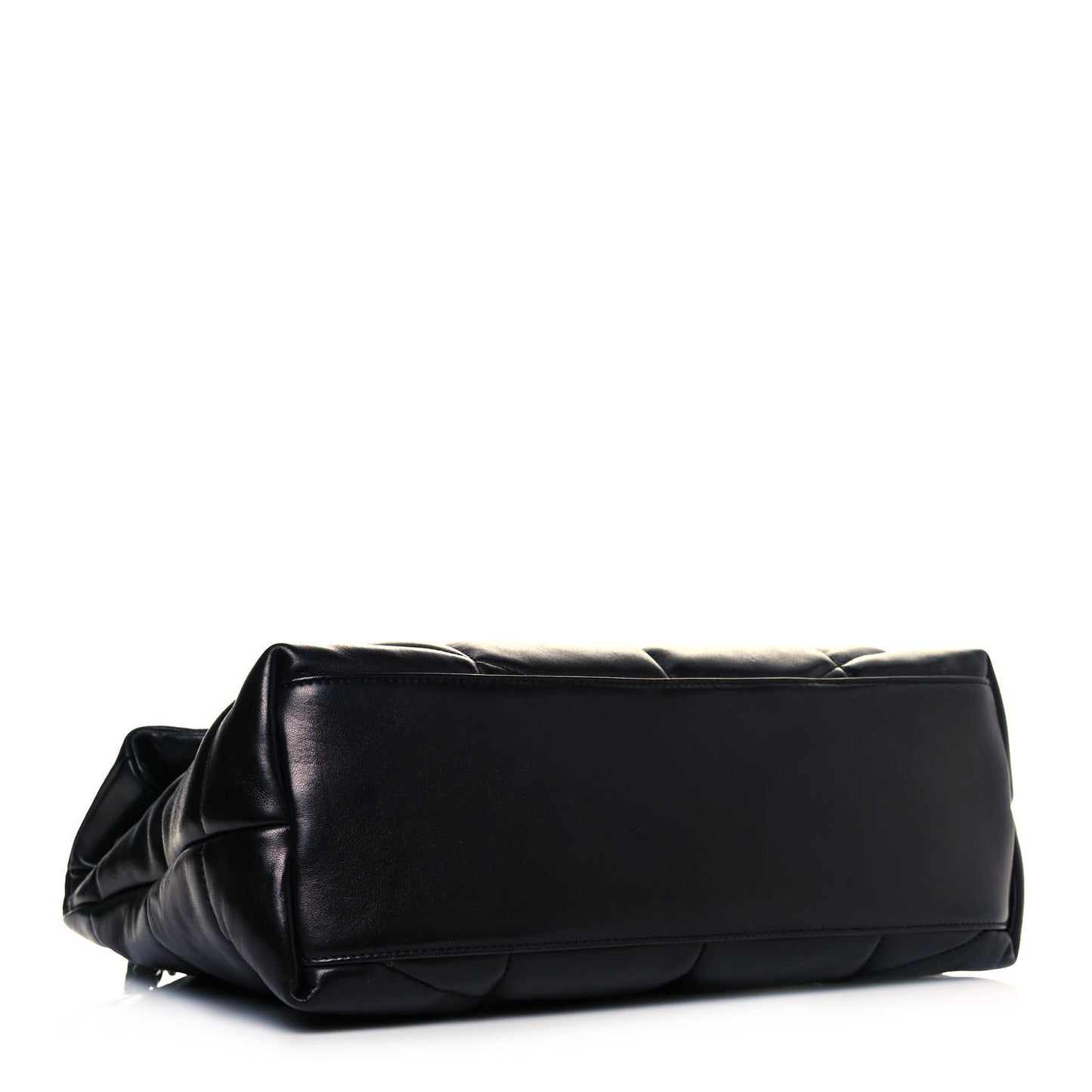 Lambskin Quilted Medium Loulou Puffer Monogram Chain Satchel Black