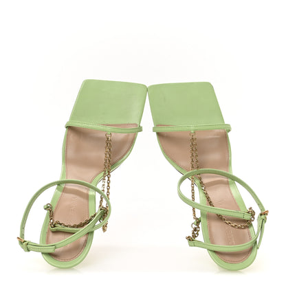Bottega Veneta Lambskin Stretch Chain Strap 90mm Sandals 37.5 Pistachio 2 of 8