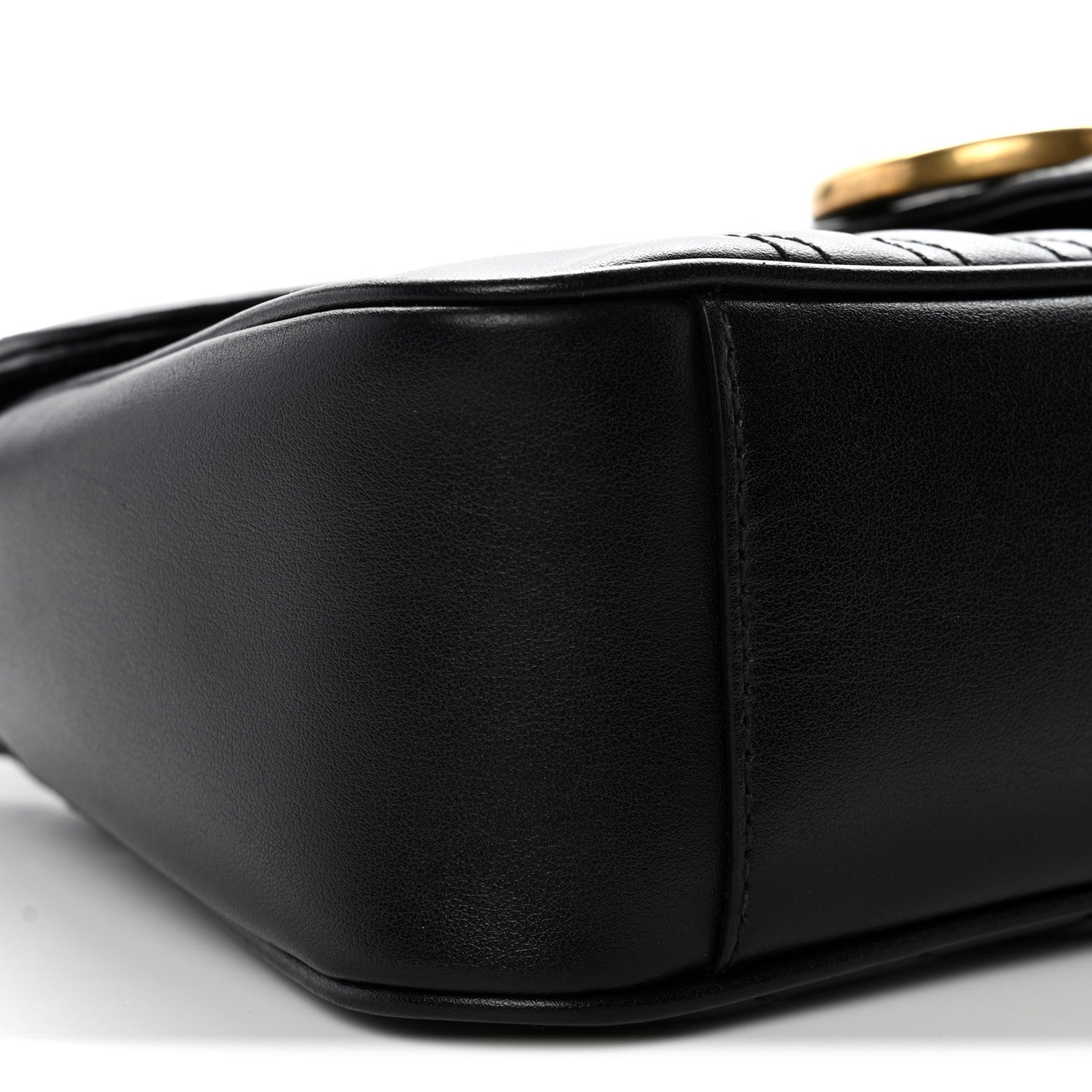 Gucci Calfskin Matelasse Small GG Marmont Shoulder Bag Black 9 of 11