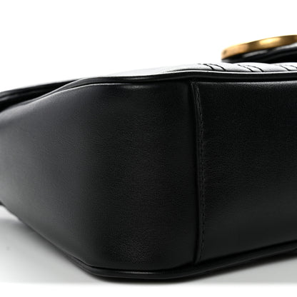 Gucci Calfskin Matelasse Small GG Marmont Shoulder Bag Black 9 of 11