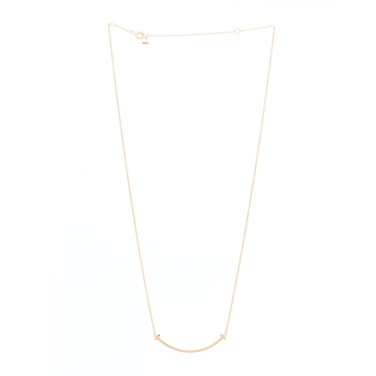 18K Yellow Gold Small T Smile Pendant Necklace