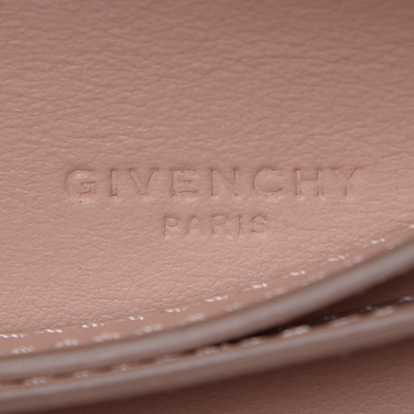 Calfskin Logo Debossed Crossbody Light Pink