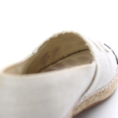 Chanel Linen CC Espadrilles 39 Beige Black 12 of 14