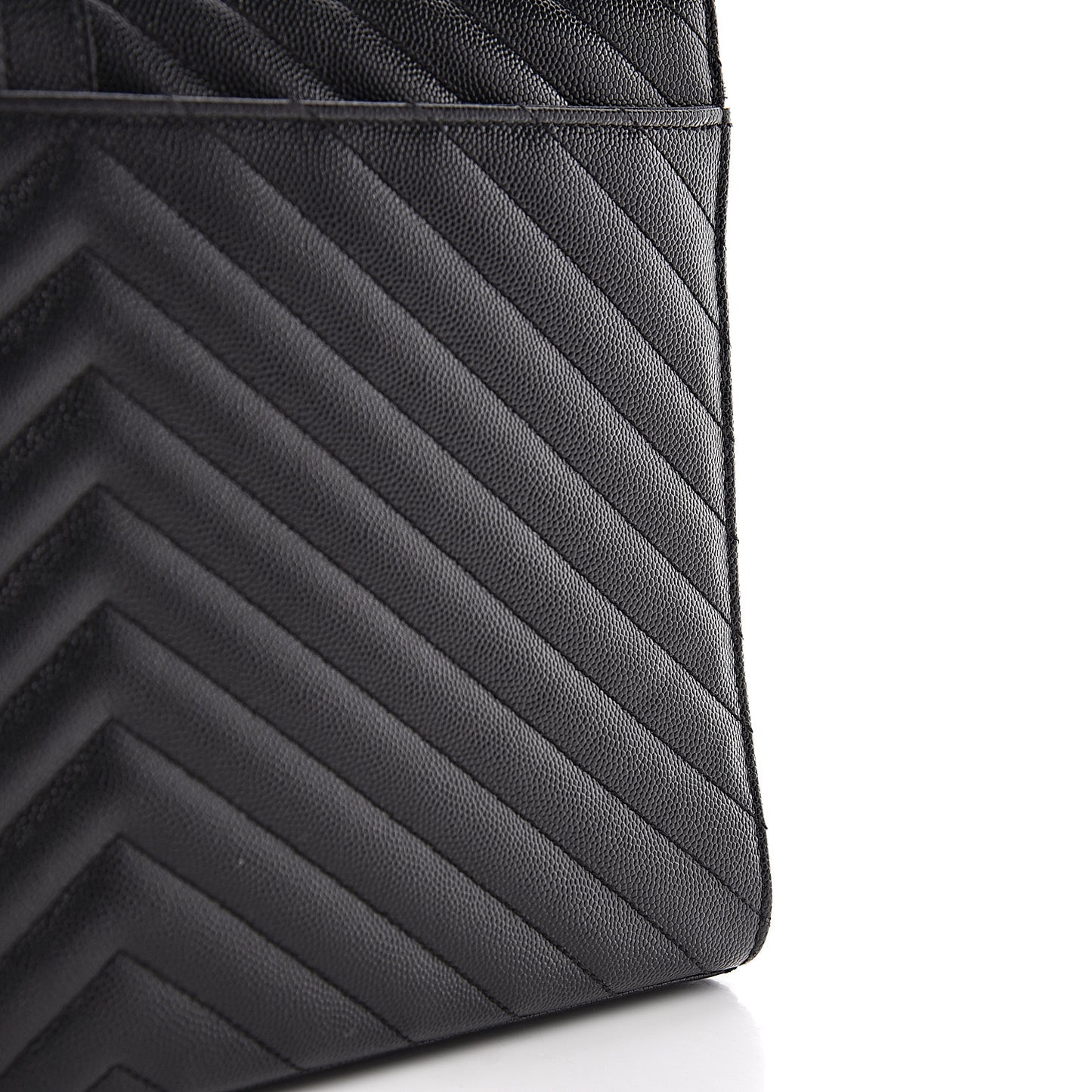 Grain De Poudre Matelasse Chevron Large Monogram Satchel Black