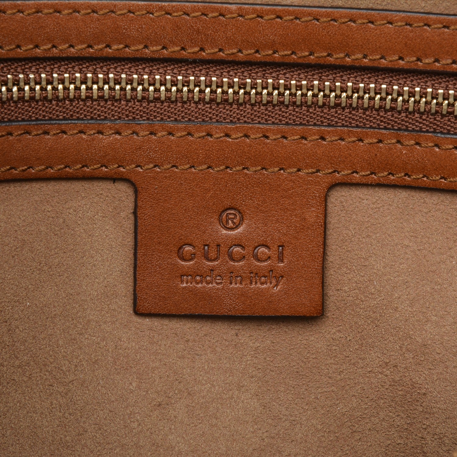 Gucci GG Supreme Monogram Cuoio Toscano Small Boston Beige Ebony Cuir 6 of 6