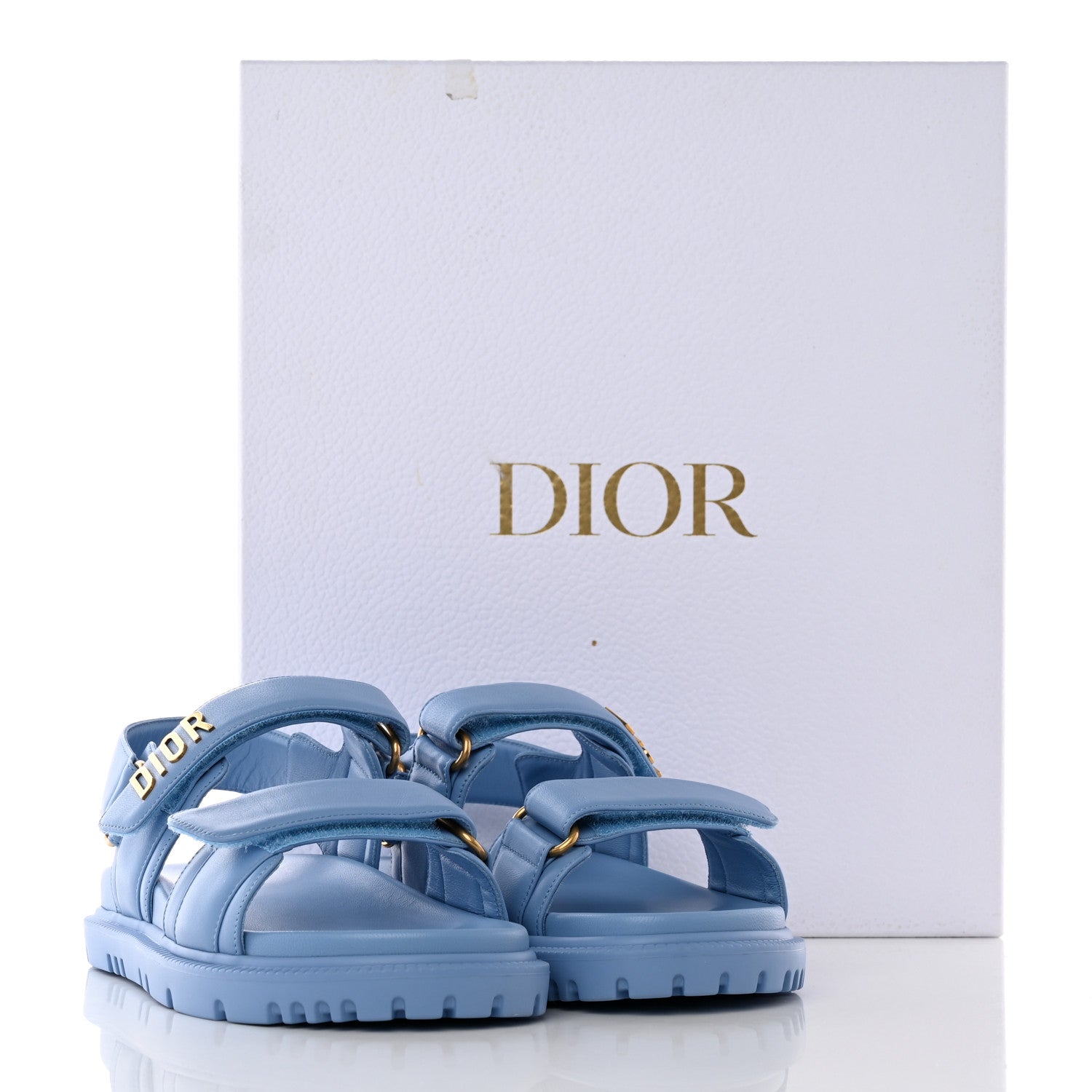 Christian Dior Lambskin Dioract 10mm Sandals 35 Cornflower 19 of 19