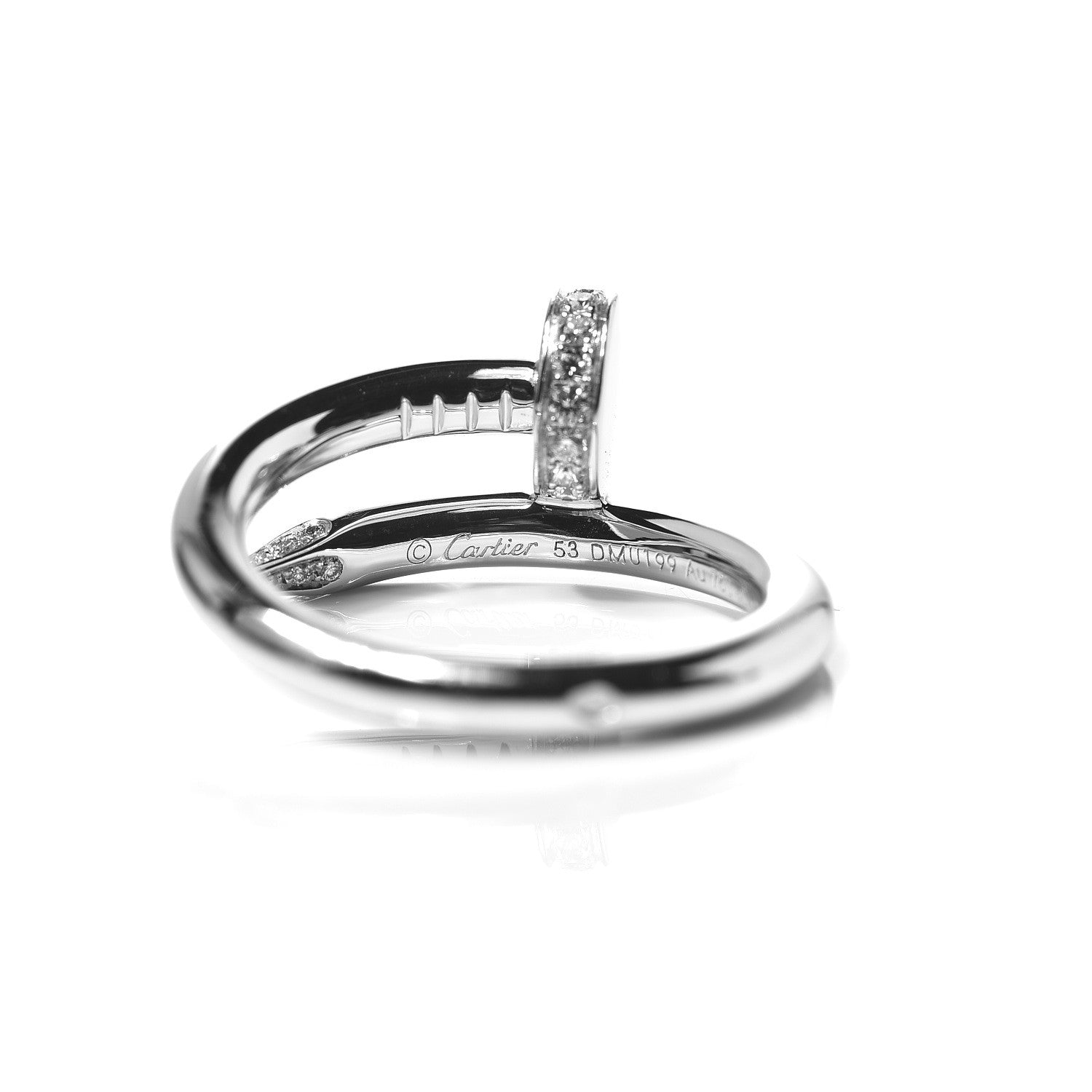 Cartier 18K White Gold Diamond Juste Un Clou Ring 53 6.25 4 of 5