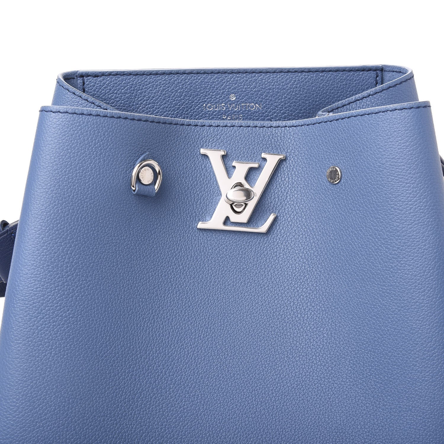 Louis Vuitton Calfskin Lockme Bucket Blue Jean 10 of 10