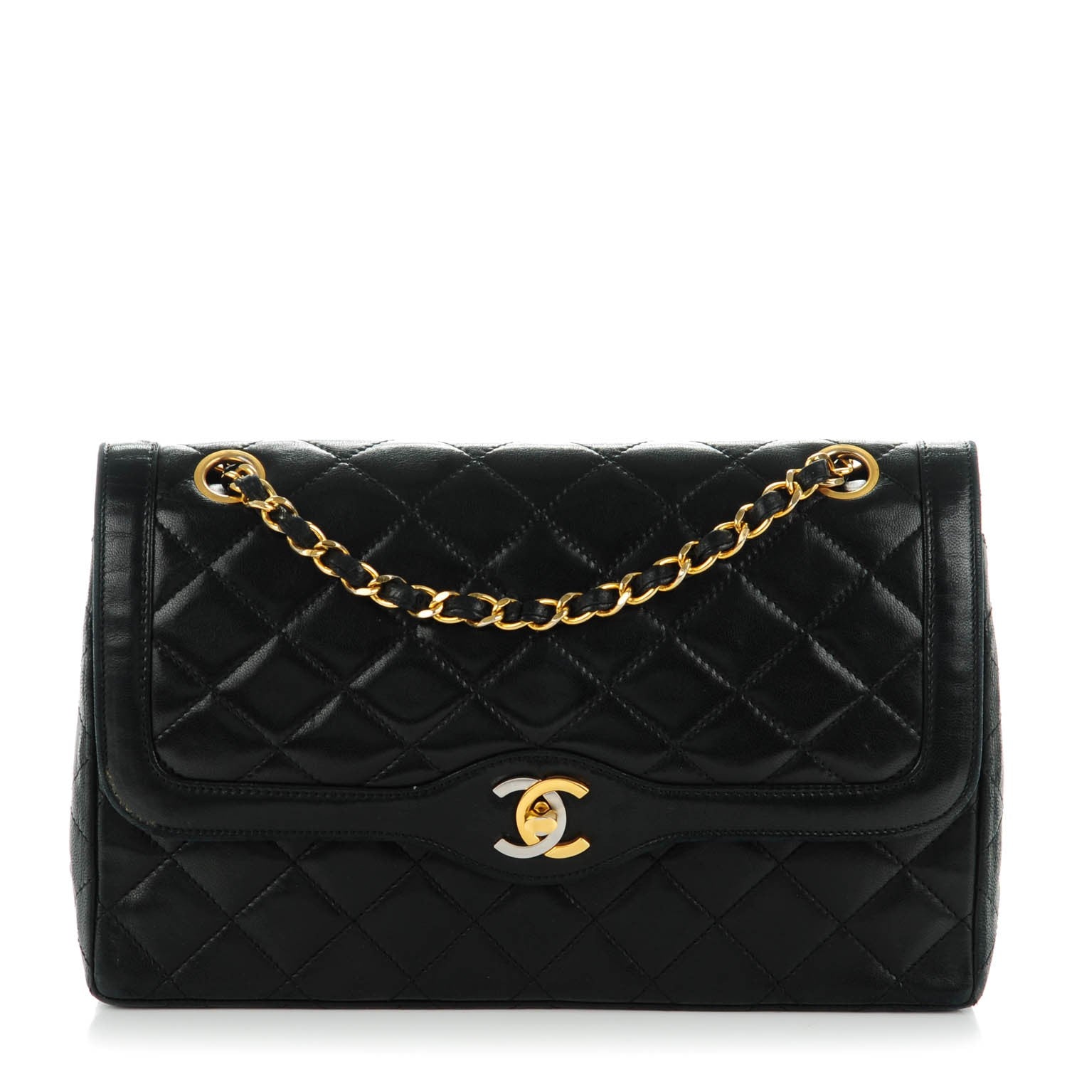 Chanel Lambskin Quilted Medium Double Flap Black 1 of 10