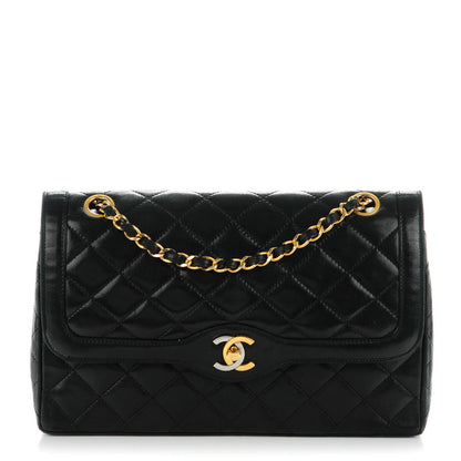 Chanel Lambskin Quilted Medium Double Flap Black 1 of 10