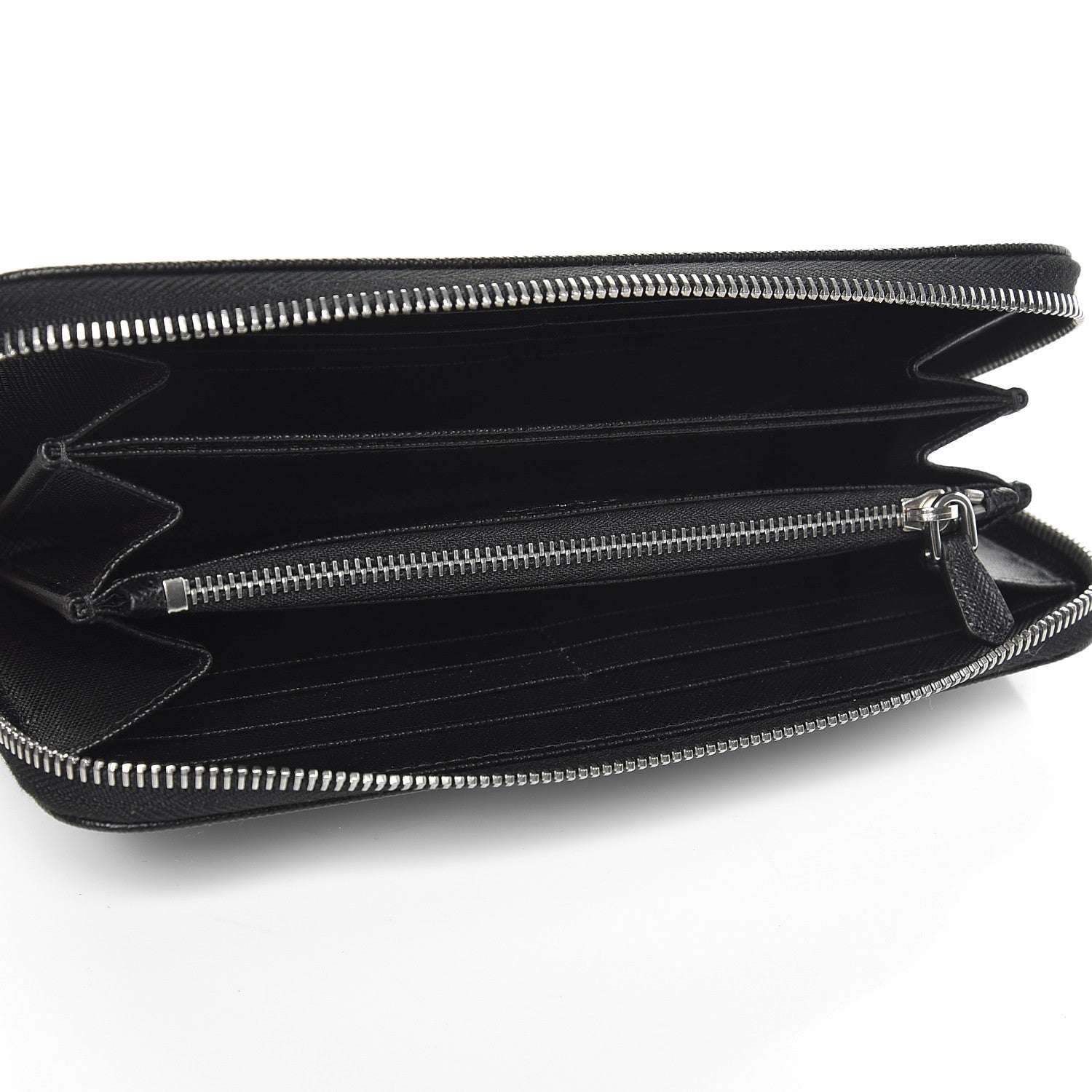 Prada Saffiano Zip Around Wallet Nero Black 5 of 8