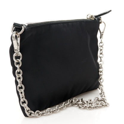 Prada Tessuto Nylon Dog Chain Pouch Black 3 of 10