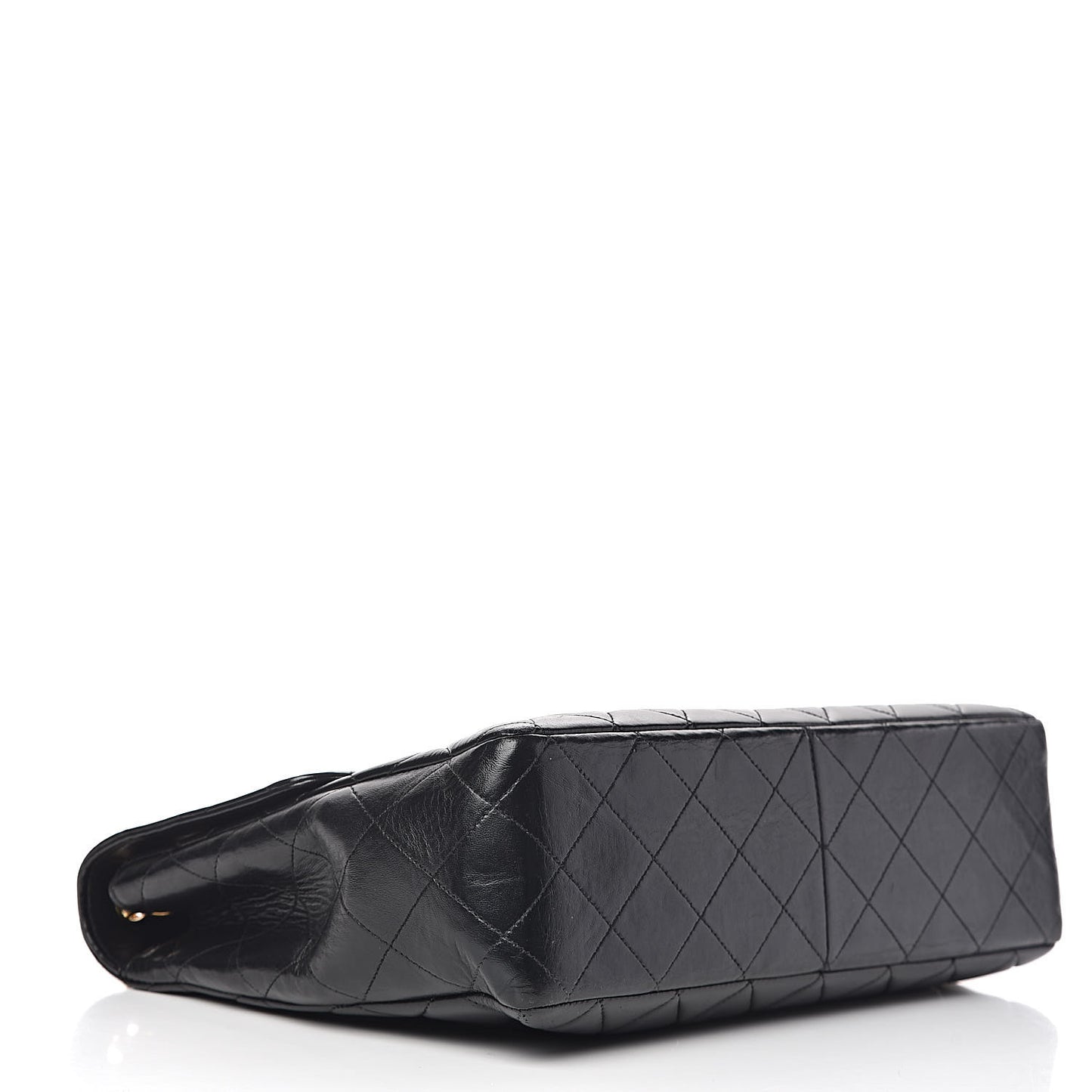 Lambskin Quilted Jumbo Single Flap Black