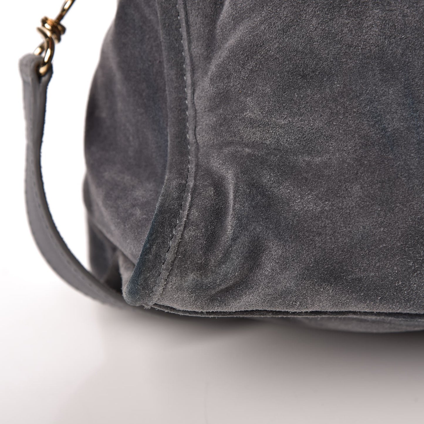 Baby Daim Suede Gold Metallic Edge Hardware City Gris Plomb