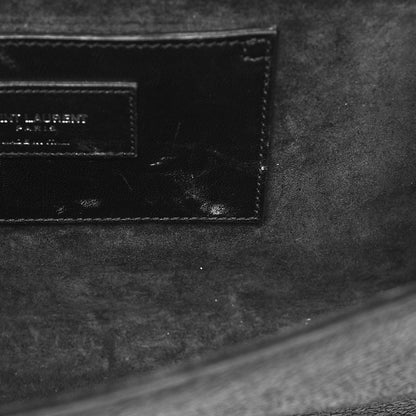 Saint Laurent Metallic Sparkle Calfskin Medium Monogram Kate Satchel Black 12 of 15