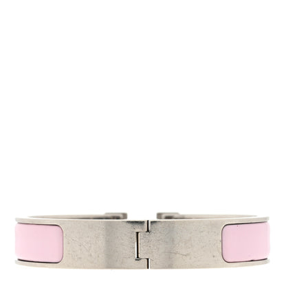 Hermes Enamel Narrow Clic Clac H Bracelet PM Rose Poudre 2 of 3