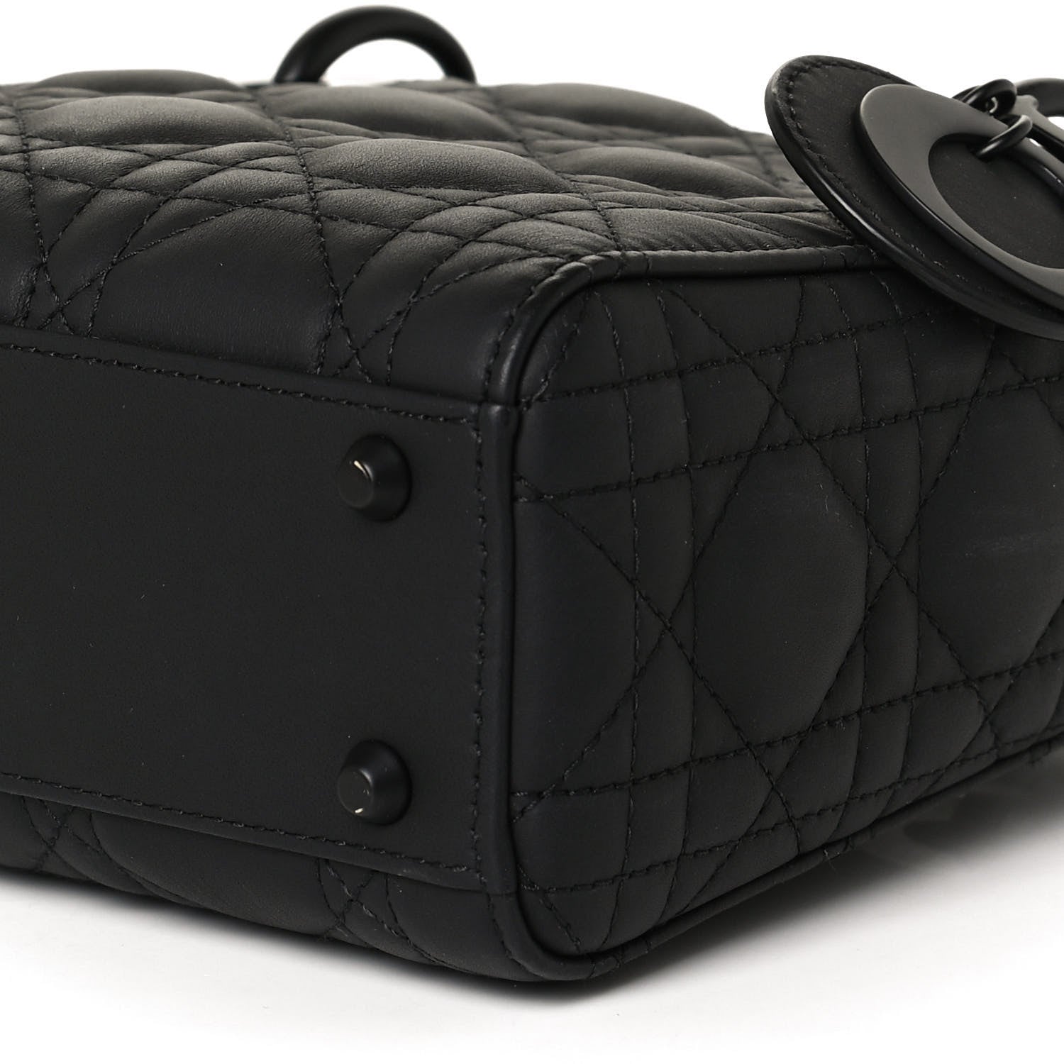 Christian Dior Ultra Matte Calfskin Cannage Mini Lady Dior Black 8 of 9