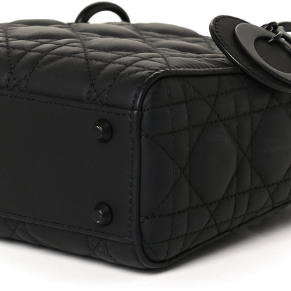 Christian Dior Ultra Matte Calfskin Cannage Mini Lady Dior Black 8 of 9