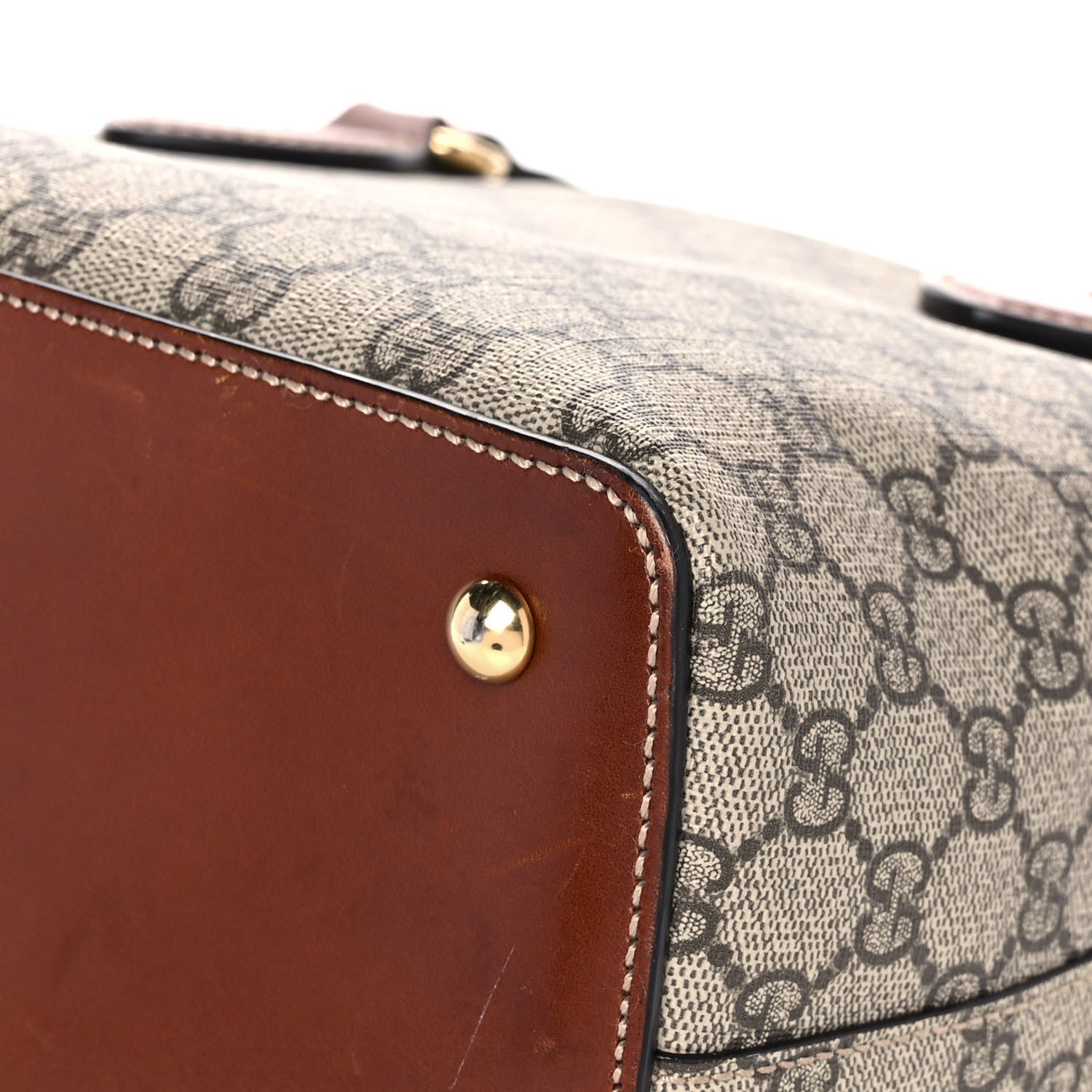Gucci GG Supreme Monogram Linea A Foldover Tote Brown 13 of 18