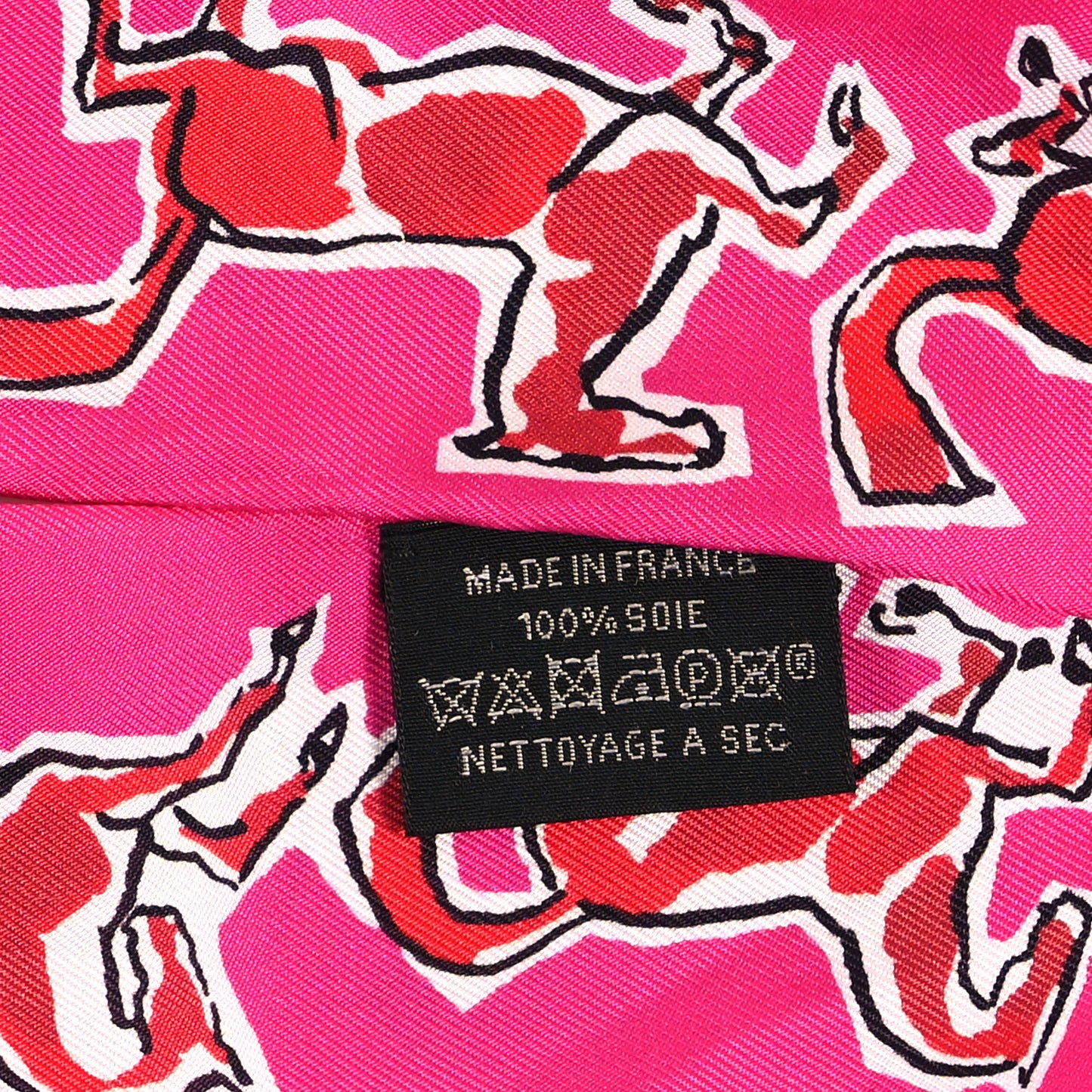 Silk Chevaux En Liberte Twilly Rose Indien Rouge White