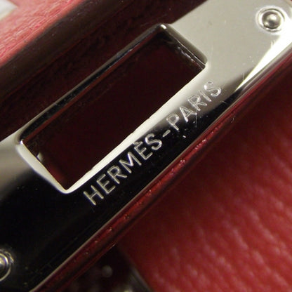 Hermes Chevre Leather KELLY 25 Vermillion w Strap 11 of 13