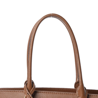 Alexander McQueen Pebbled Calfskin Large Skull Padlock Zip Around Tote Camel 8 of 20