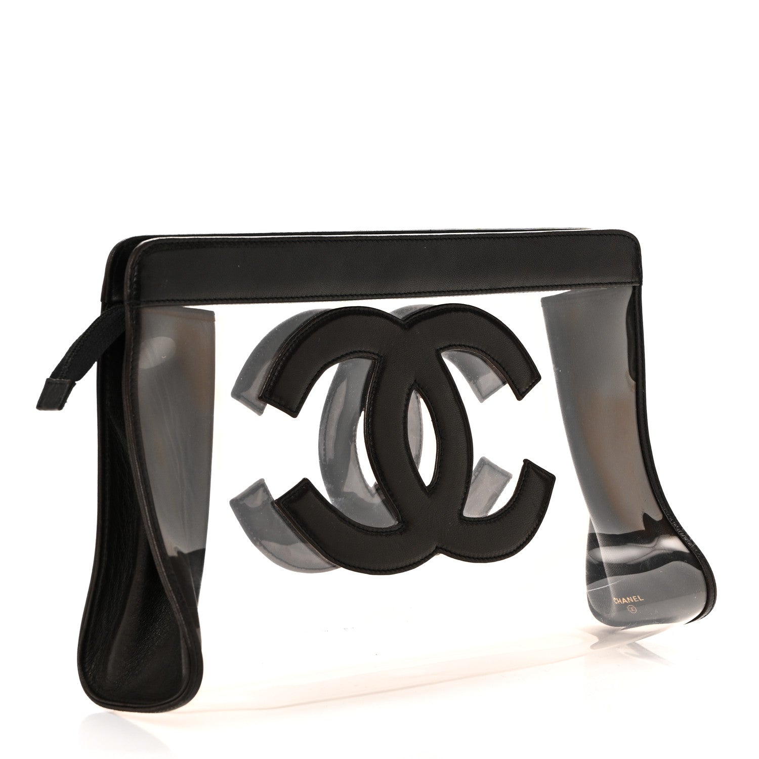 Chanel Vinyl CC Logo Cosmetic Pouch Black 2 of 10
