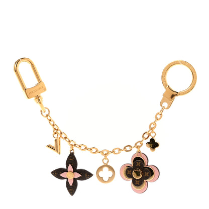 Louis Vuitton Brass Monogram Blooming Flowers Bag Charm Key Holder Rose Ballerine 1 of 5