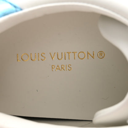 Louis Vuitton Lambskin Embossed Monogram Time Out Sneakers 41 White Blue 6 of 10