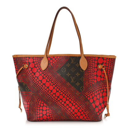 Louis Vuitton Monogram Kusama Waves Neverfull MM Red 1 of 8