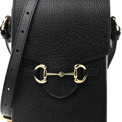Gucci Dollar Calfskin Vertical Horsebit 1955 Crossbody Bag Black 7 of 11