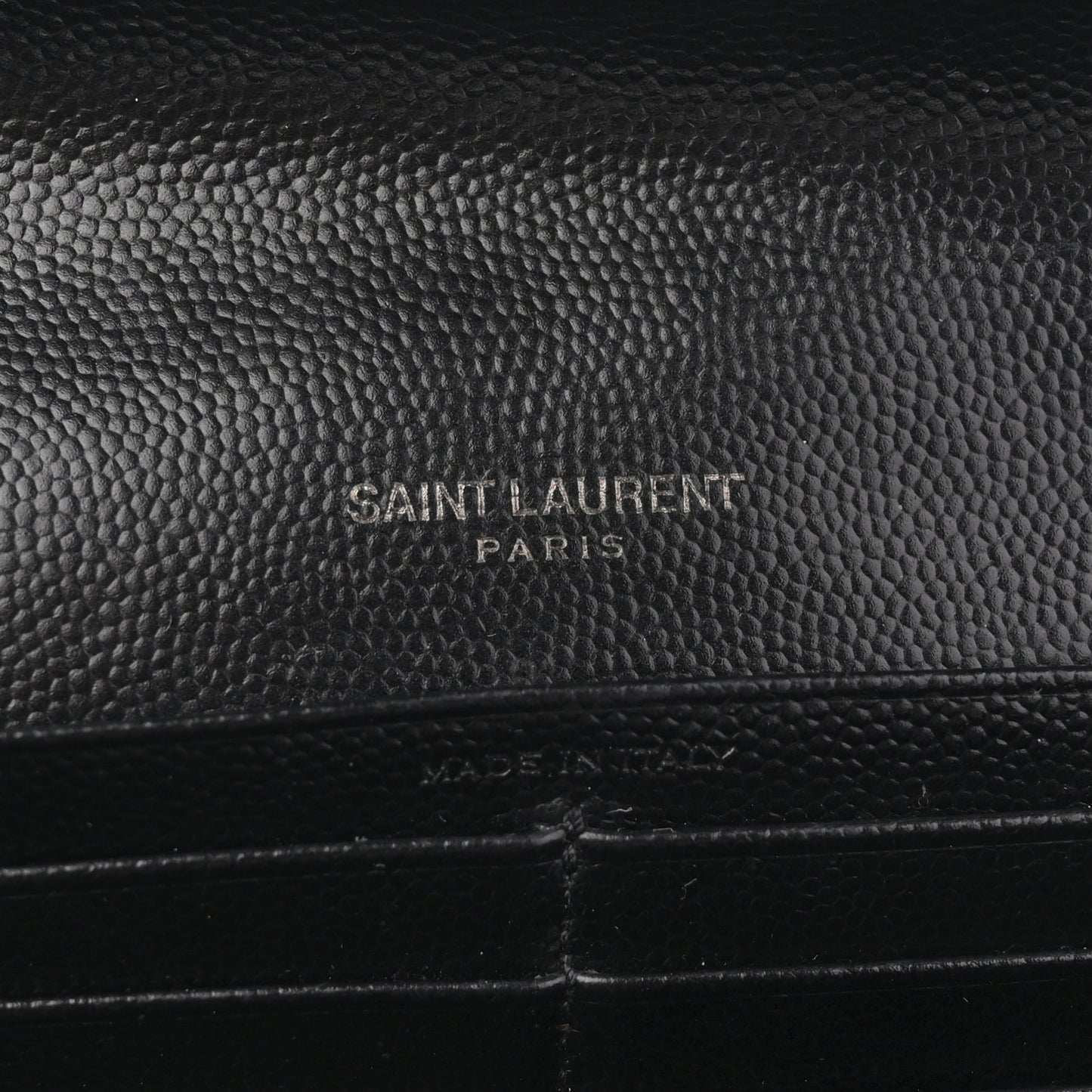 Grain De Poudre Matelasse Chevron Monogram Flap Wallet Black