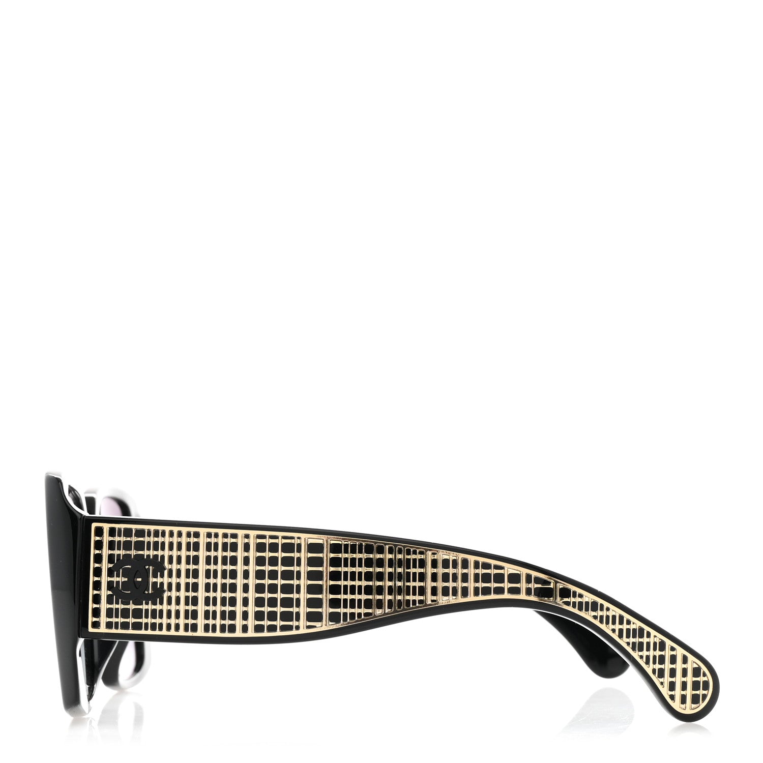 Chanel Acetate Rectangle Sunglasses 71551A Black Gold 1830862
