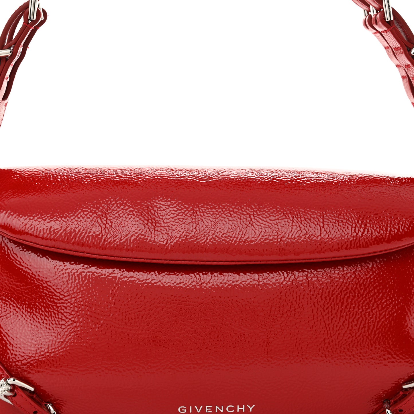 Patent Calfskin Small P'tit Voyou Shoulder Bag Vermillon