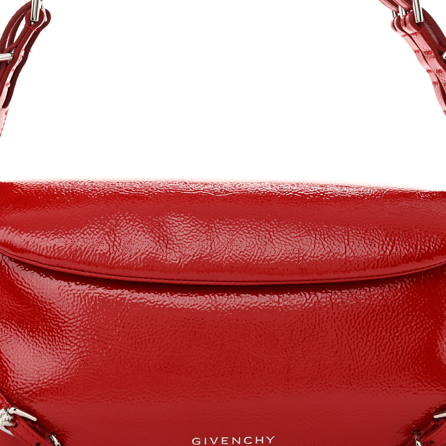 Givenchy Patent Calfskin Small P'tit Voyou Shoulder Bag Vermillon 8 of 14