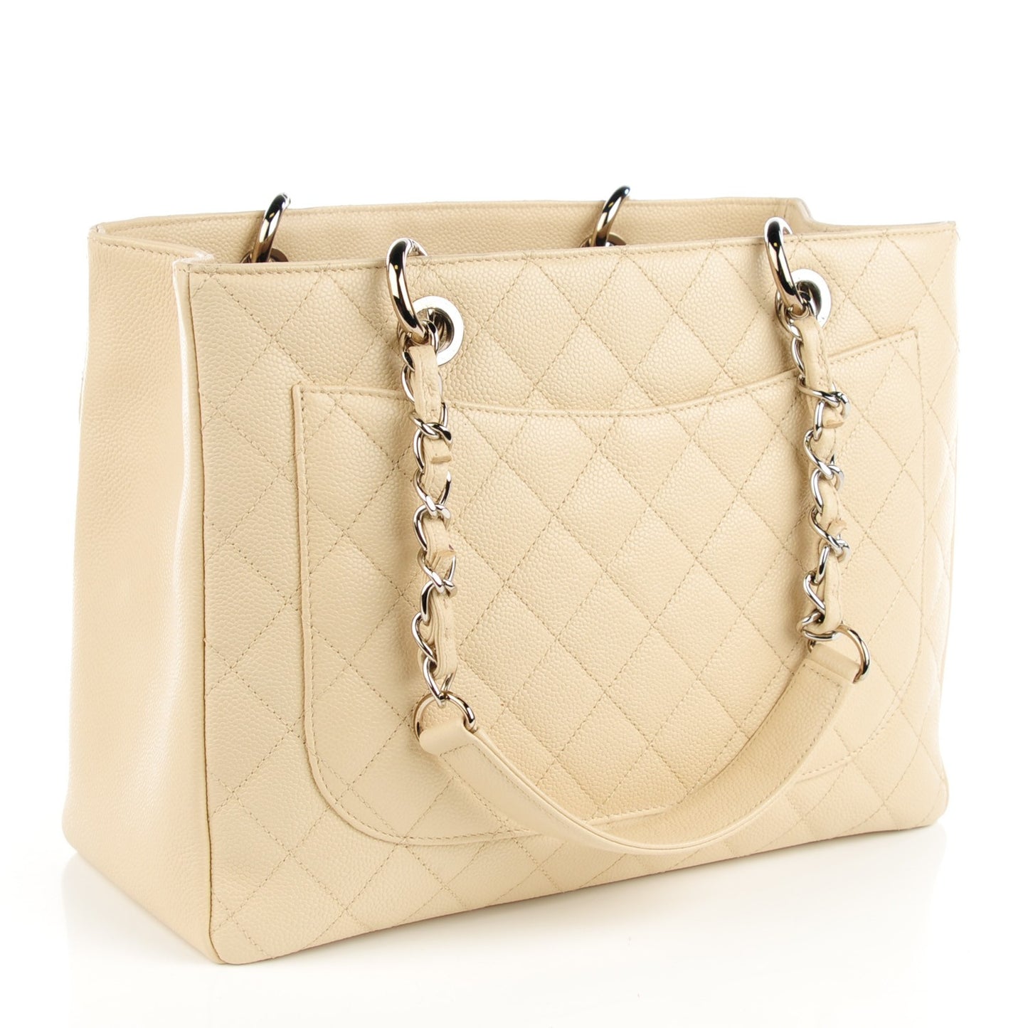 Caviar Quilted Grand Shopping Tote GST Beige Clair