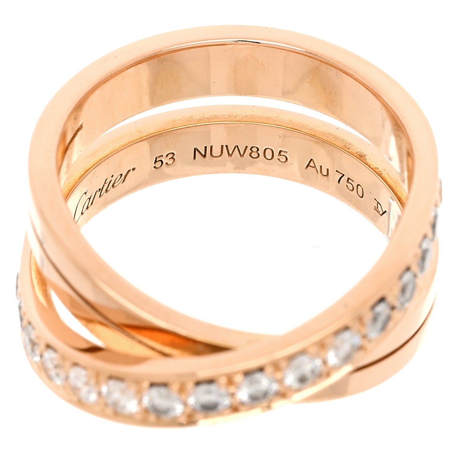 Cartier 18K Pink Gold Diamond Paris Nouvelle Vague Ring 53 6.5 4 of 5