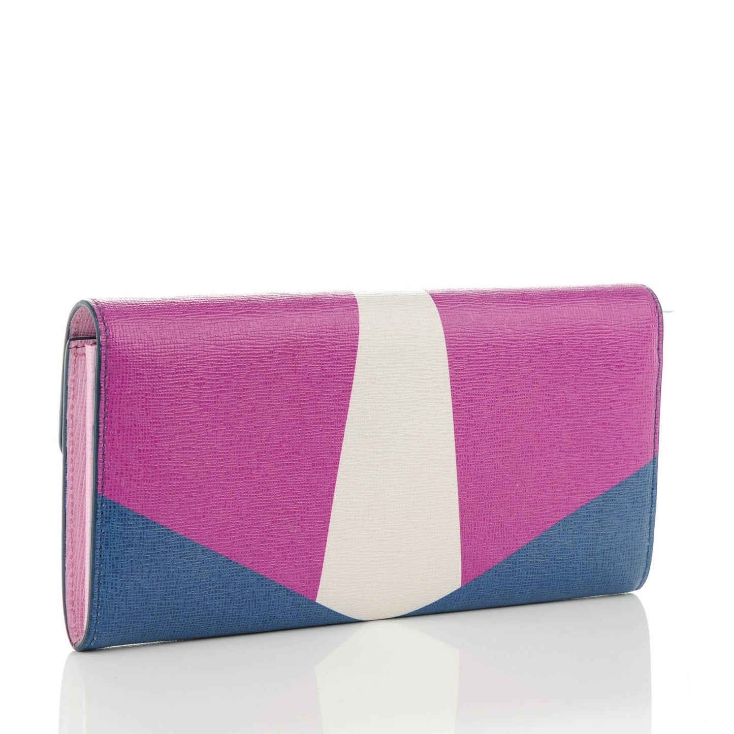 Vitello Elite Crystal Eye Monster Continental Wallet Cobalt Lavender Pink