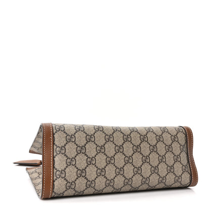 Gucci GG Supreme Monogram Calfskin Small Padlock Tote Beige Ebony Tuscany 4 of 10
