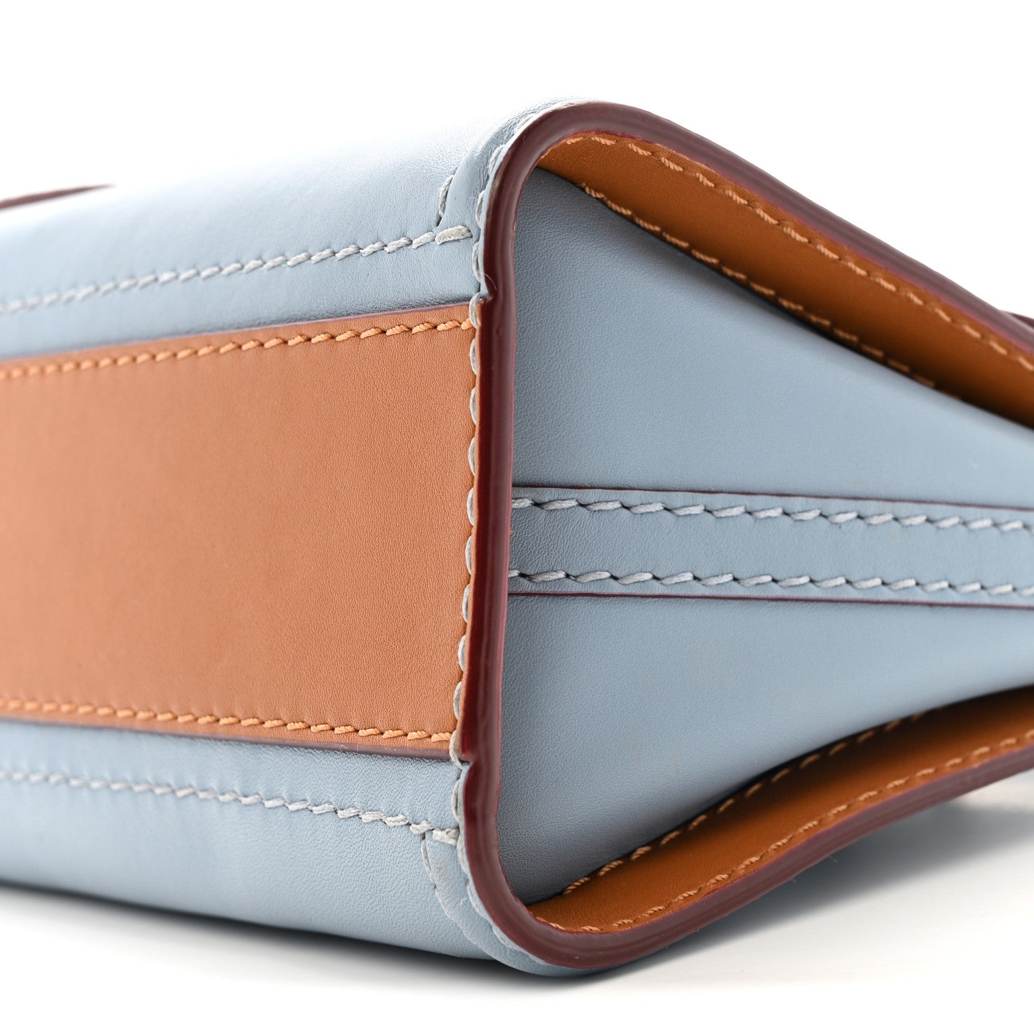 Alexander McQueen Calfskin The Short Story Shoulder Bag Blue Brown 9 of 11