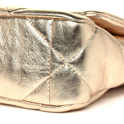 Chanel Metallic Goatskin Quilted Medium Chanel 19 Flap Gold 9 of 10
